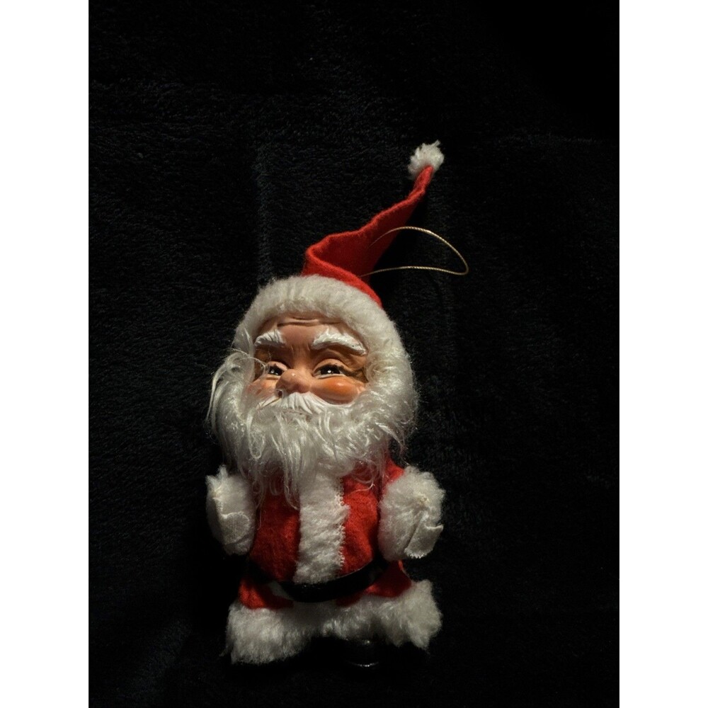Vintage 1970s Santa Clause Doll Ornament Kamar Inc